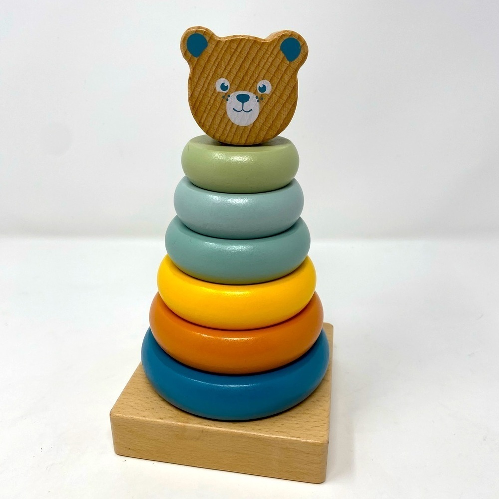 Wooden Bear Stacking Toy - Multicolor